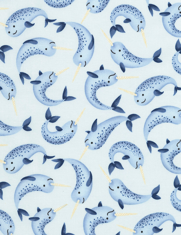 Cotton Print Yarmulkes Narwhals - ICE Cotton Print Yarmulkes Narwhals - ICE