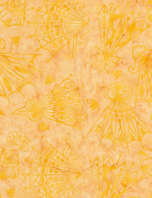 Cotton Print Yarmulkes Fan Batik - SUNSET