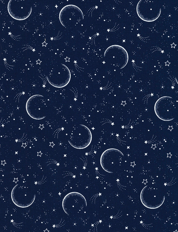 Cotton Print Yarmulkes Moons and Stars - NAVY Cotton Print Yarmulkes Moons and Stars - NAVY