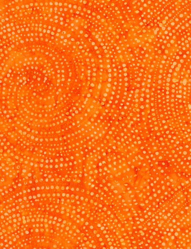 Cotton Print Yarmulkes Dotty Spiral Batik - CARROT Cotton Print Yarmulkes Dotty Spiral Batik - CARROT