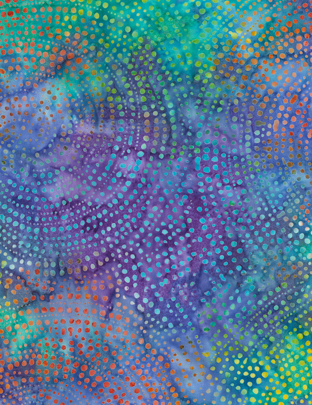 Cotton Print Yarmulkes Dotty Spiral Batik - PEACOCK Cotton Print Yarmulkes Dotty Spiral Batik - PEACOCK