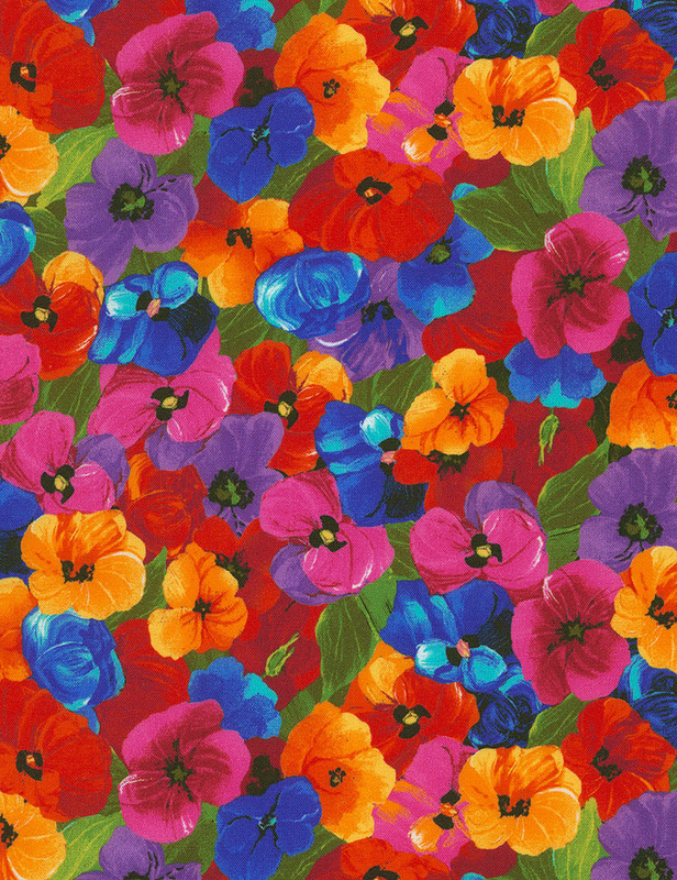 Cotton Print Yarmulkes Packed Flowers Awaken - MULTI Cotton Print Yarmulkes Packed Flowers Awaken - MULTI