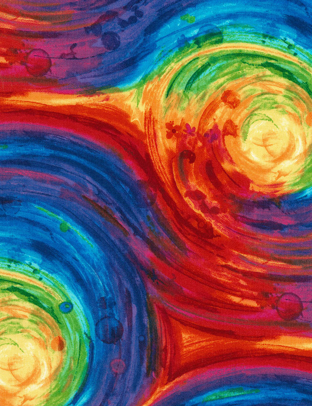 Cotton Print Yarmulkes 108" Painted Swirl - MULTI Cotton Print Yarmulkes 108" Painted Swirl - MULTI