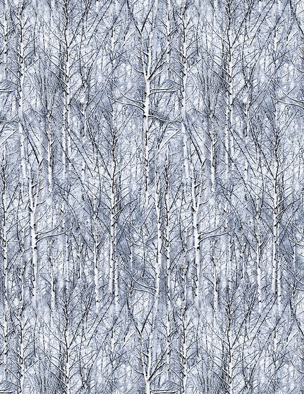 Cotton Print Yarmulkes Icy Trees - FROST