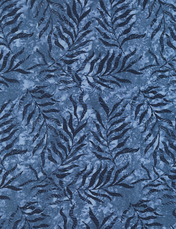 Cotton Print Yarmulkes Jungle Leaves - LAKE