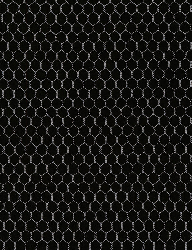 Cotton Print Yarmulkes Chicken Wire - BLACK