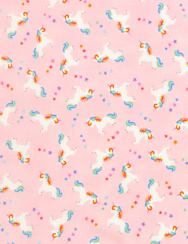 Cotton Print Yarmulkes Mini Unicorns - PINK Cotton Print Yarmulkes Mini Unicorns - PINK