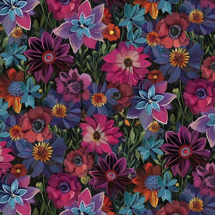 Cotton Print Yarmulkes FOREST FLORAL