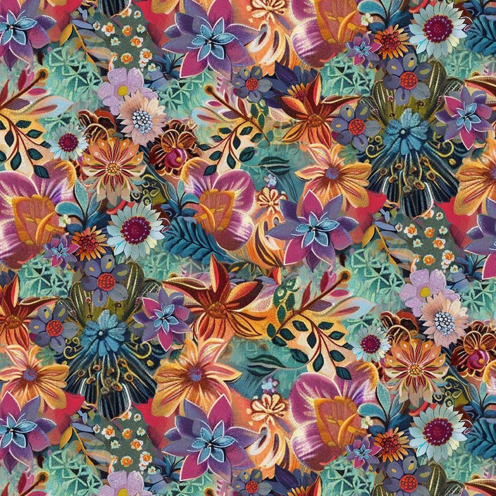 Cotton Print Yarmulkes BOHO PACKED FLORAL