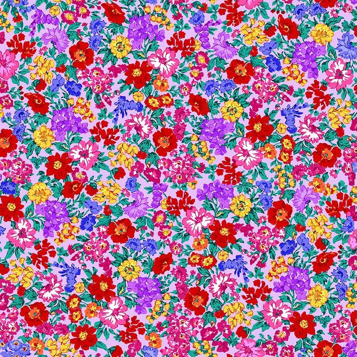 Cotton Print Yarmulkes FOLK ART FLORAL - LAVENDER