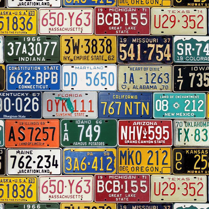 Cotton Print Yarmulkes LICENSE PLATES