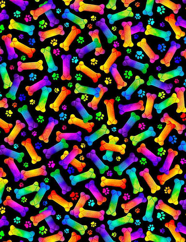 Cotton Print Yarmulkes OMBRE DOG BONES