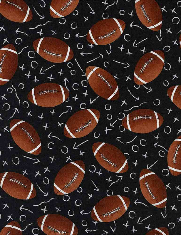 Cotton Print Yarmulkes TOSSED FOOTBALLS