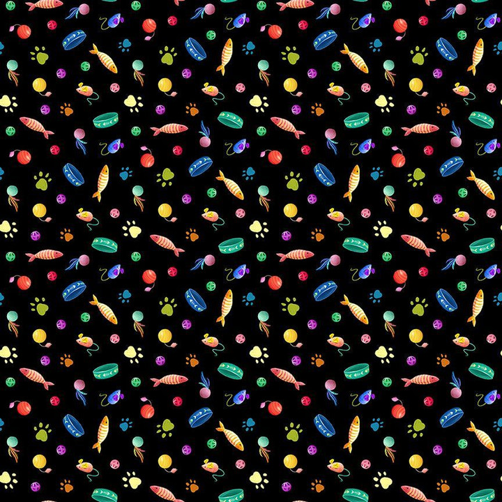 Cotton Print Yarmulkes CAT TOYS & PAWS