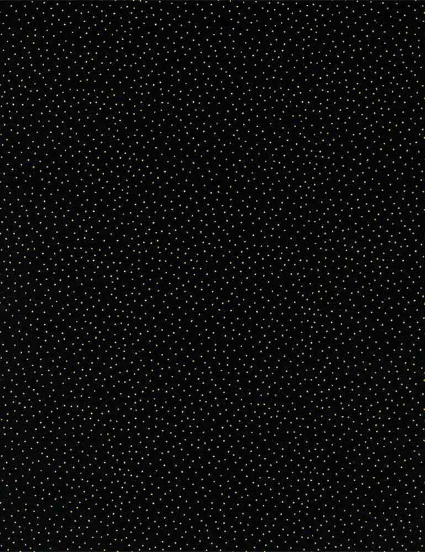 Cotton Print Yarmulkes METALLIC PIN DOTS - Black