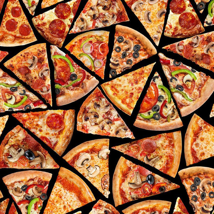 Cotton Print Yarmulkes TOSSED PIZZA SLICES