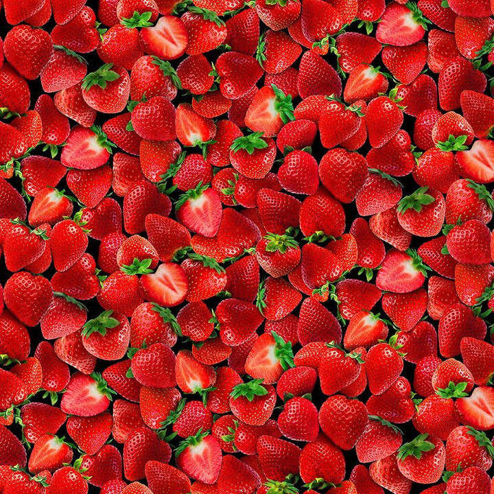 Cotton Print Yarmulkes PACKED STRAWBERRIES
