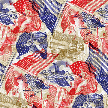 Cotton Print Yarmulkes Historic Engravings