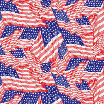 Cotton Print Yarmulkes American Flags