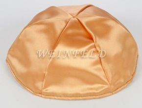 Satin Yarmulkes 6 Panels - Lined - Satin Gold With Yellow Rim. Best Quality Bridal Satin