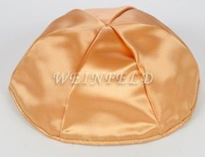 Satin Yarmulkes 6 Panels - Lined - Satin Gold With Plaid - Pink/White Rim. Best Quality Bridal Satin Satin Yarmulkes 6 Panels - Lined - Satin Gold With Plaid - Pink/White Rim. Best Quality Bridal Satin