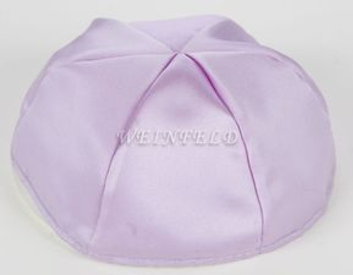 Satin Yarmulkes 6 Panels - Lined - Satin Lavender With Medium Blue Rim. Best Quality Bridal Satin Satin Yarmulkes 6 Panels - Lined - Satin Lavender With Medium Blue Rim. Best Quality Bridal Satin