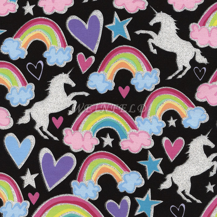 Cotton Print Yarmulkes Glitter Unicorns & Rainbows Cotton Print Yarmulkes Glitter Unicorns & Rainbows