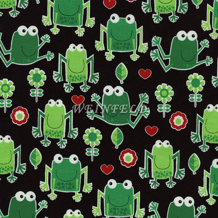 Cotton Print Yarmulkes Frogs - Black Cotton Print Yarmulkes Frogs - Black