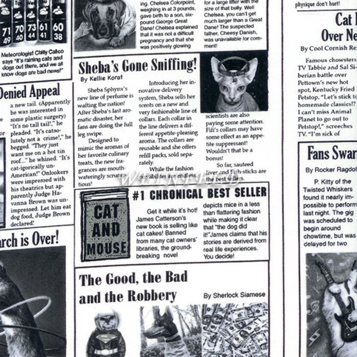 Cotton Print Yarmulkes Kitty Chronicles - White Cotton Print Yarmulkes Kitty Chronicles - White