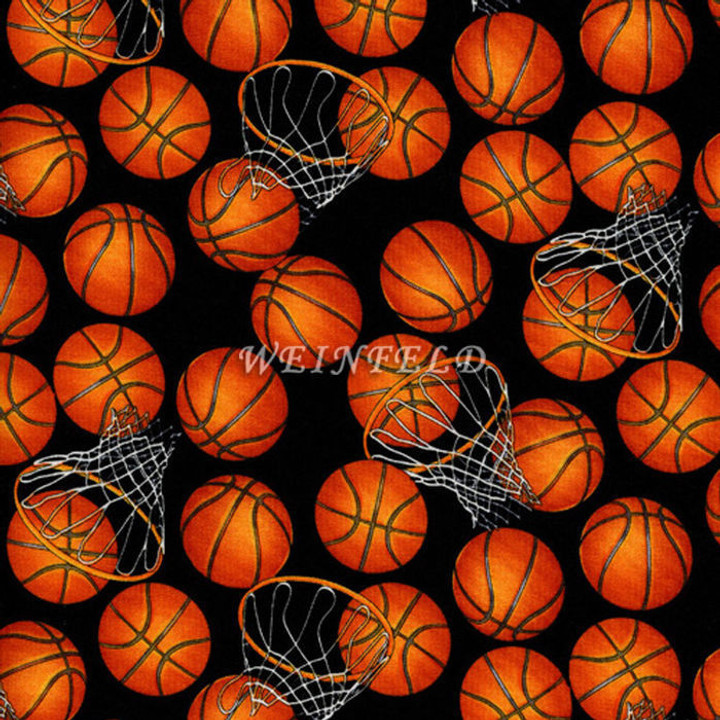 Cotton Print Yarmulkes B-Ball - Black Cotton Print Yarmulkes B-Ball - Black