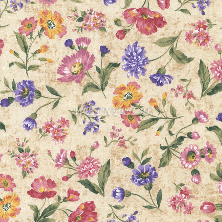 Cotton Print Yarmulkes - Beige Cotton Print Yarmulkes - Beige