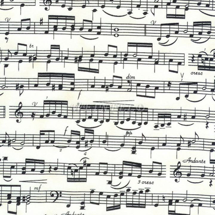 Cotton Print Yarmulkes Music - Cream Cotton Print Yarmulkes Music - Cream