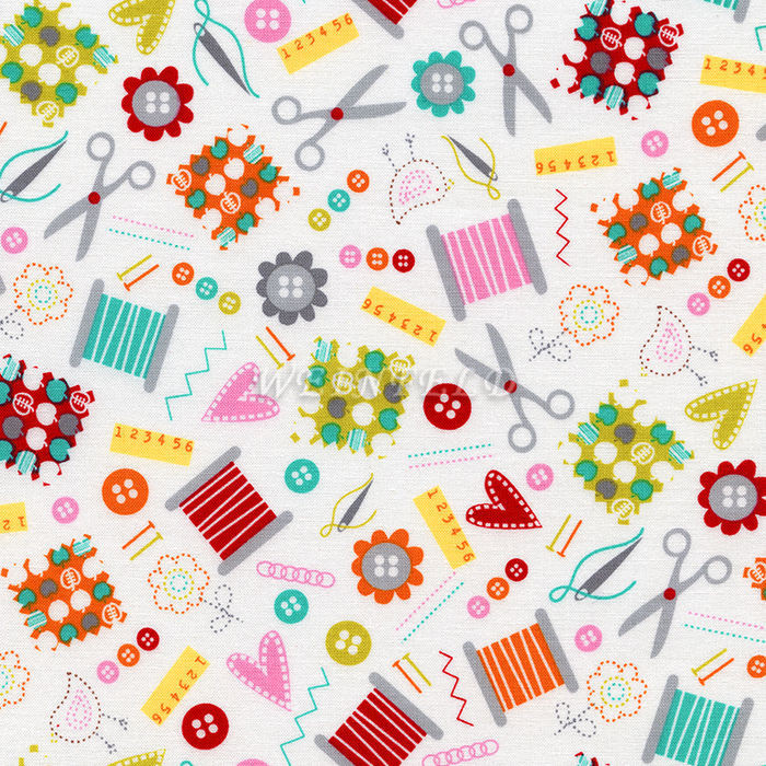 Cotton Print Yarmulkes Sew - White