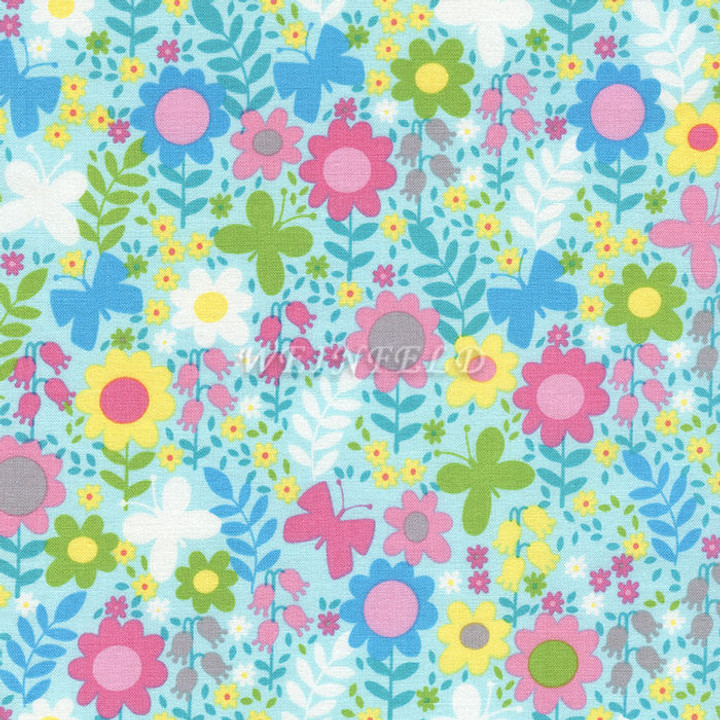 Cotton Print Yarmulkes - Aqua