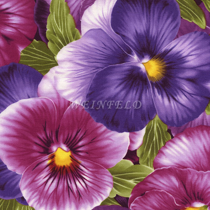 Cotton Print Yarmulkes - Flowers Purple