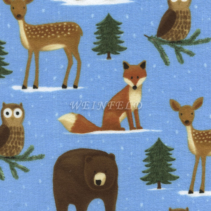 Cotton Print Yarmulkes Winter - Blue Cotton Print Yarmulkes Winter - Blue