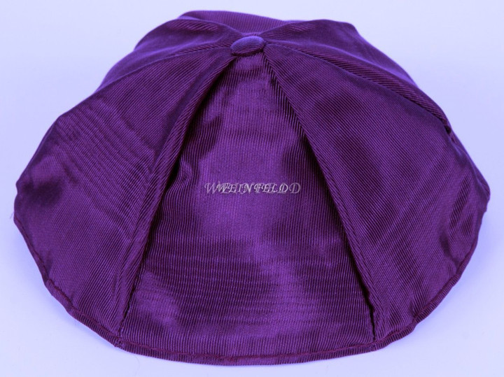 Moire Six Panel Yarmulkes Purple