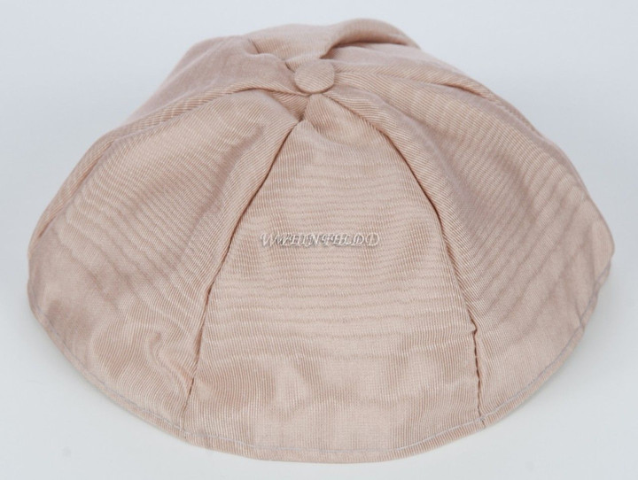 Moire Six Panel Yarmulkes Beige