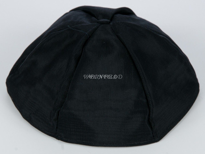 Moire Six Panel Yarmulkes Black