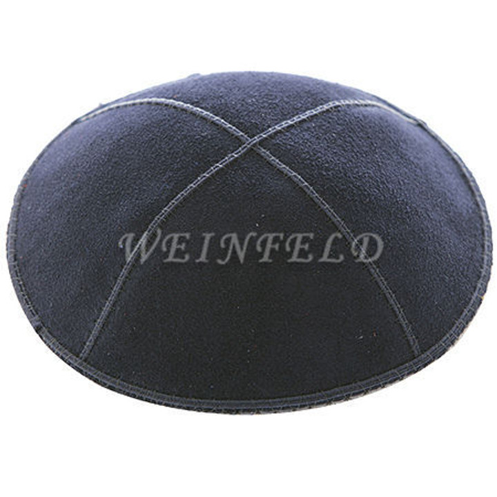 Genuine Suede Kippah - Solid Colors - Navy Genuine Suede Kippah - Solid Colors - Navy