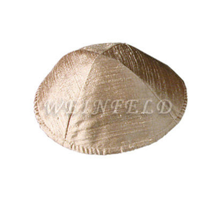 Yair Emanuel Modern Yarmulkes - Raw Silk Kippah - Gold