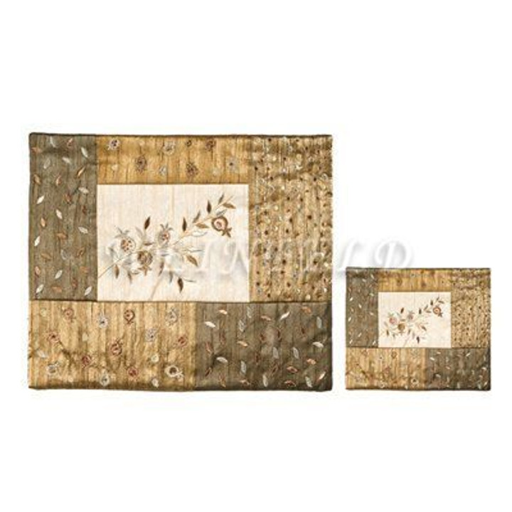 Embroidered Tallit and Tefillin Bag - Pomegranate Quilt in Medit Embroidered Tallit and Tefillin Bag - Pomegranate Quilt in Medit