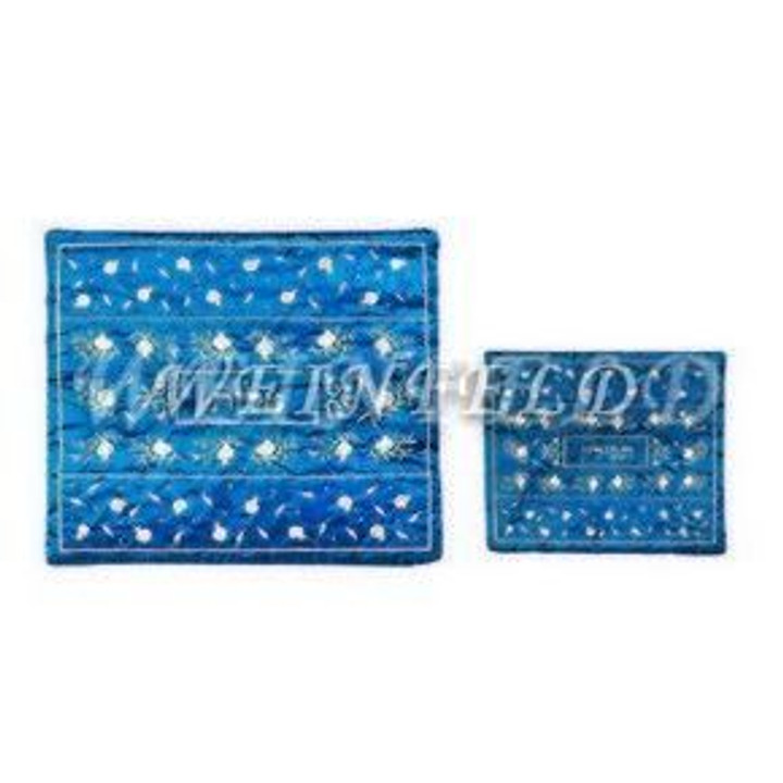 Embroidered Tallit and Tefillin Bag - Pomegranates in Cream on Blue Embroidered Tallit and Tefillin Bag - Pomegranates in Cream on Blue