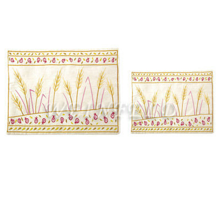 Embroidered Tallit and Tefillin Bag - Sheaves of Weat Embroidered Tallit and Tefillin Bag - Sheaves of Weat