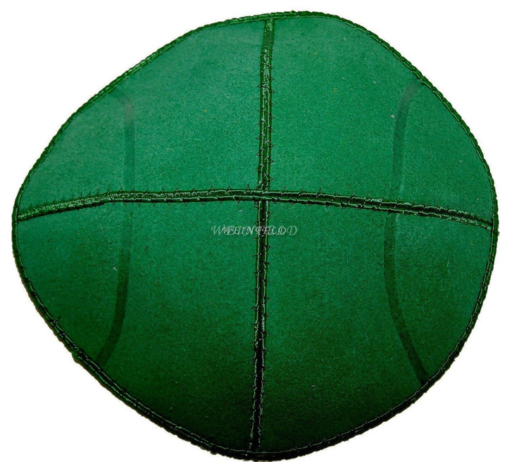 Kelly Green Tennis Ball Yarmulke - Genuine Suede