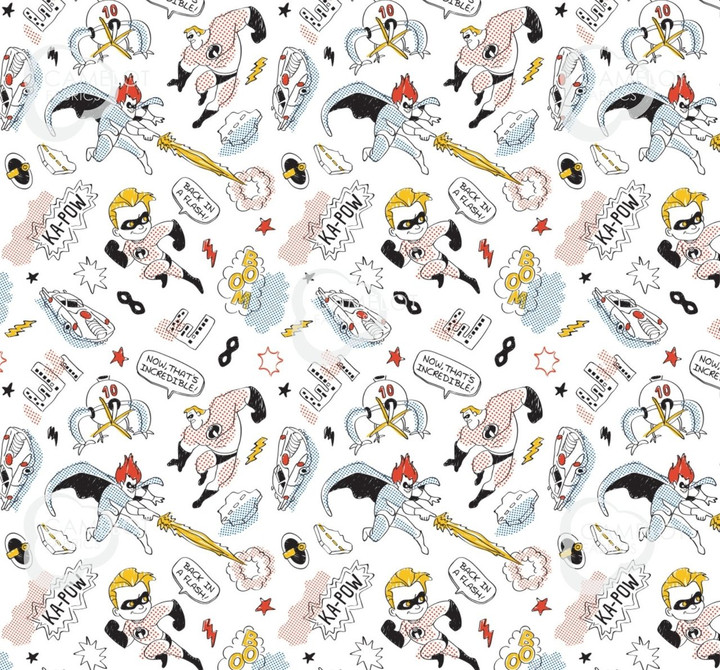 Disney Yarmulkes Cotton - Pixar Coloring Collection - Sketchy Incredibles - Multi Disney Yarmulkes Cotton - Pixar Coloring Collection - Sketchy Incredibles - Multi