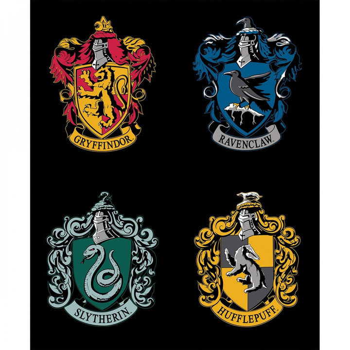 Harry Potter Yarmulkes Cotton - PANEL - HP House Crests - Black Harry Potter Yarmulkes Cotton - PANEL - HP House Crests - Black