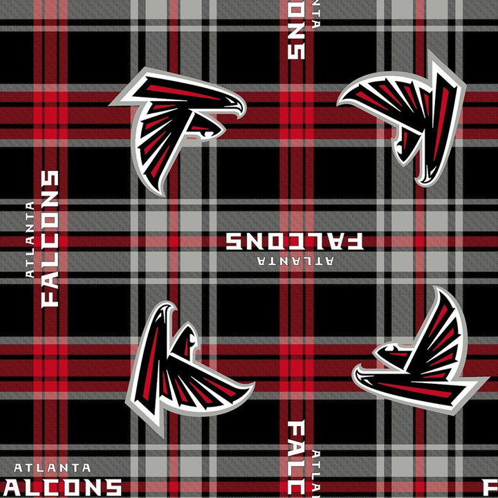 NFL Football Yarmulkes Fleece - ATL - Atlanta Falcons Plaid