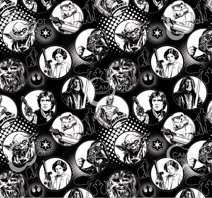 Star Wars Yarmulkes Cotton - FLANNEL - Refresh Star Wars Circles - Black Star Wars Yarmulkes Cotton - FLANNEL - Refresh Star Wars Circles - Black