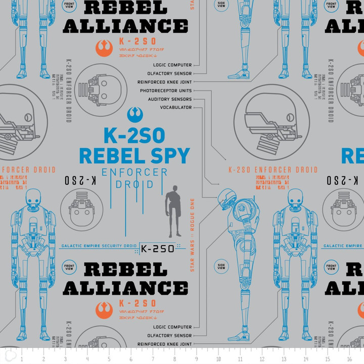 Star Wars Yarmulkes Cotton - Rogue One K-2S0 - Light Grey